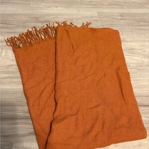 Orange Fringe Scarf